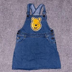 Vintage Winnie The Pooh Girls’ M Denim Overall Dress
